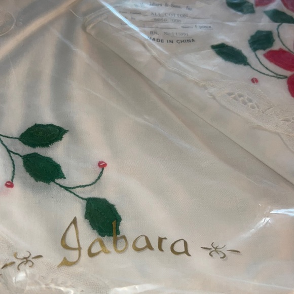 PLACEMAT & NAPKIN FOUR (4) PIECE SET POINSETTIA VINTAGE BATTENBURG LACE JABARA - Picture 8 of 9